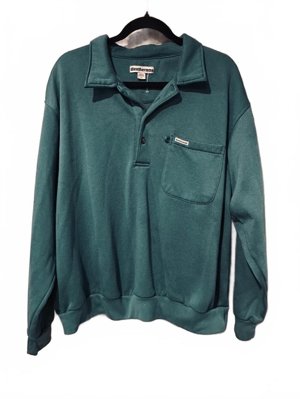 Weatherman Teal Pullover fleece sweater
